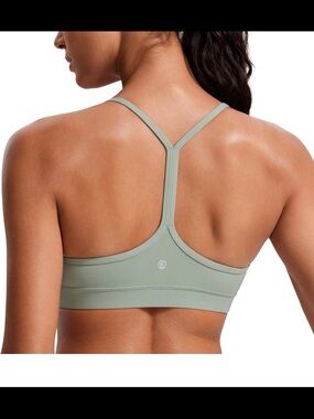 Light Sage Racerback Sports Bra - Unbranded